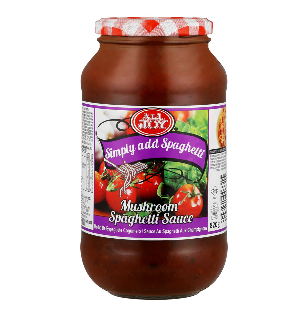 all joy 12 x 820g spaghetti sauce