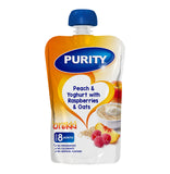 purity peachy yogurt with raspberry & oats (12 x 110 ml)