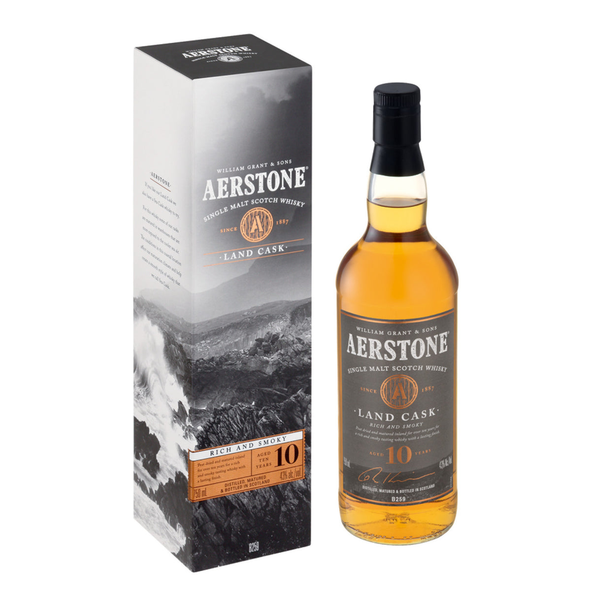 aerstone land cask single malt whisky (6 x 750ml)