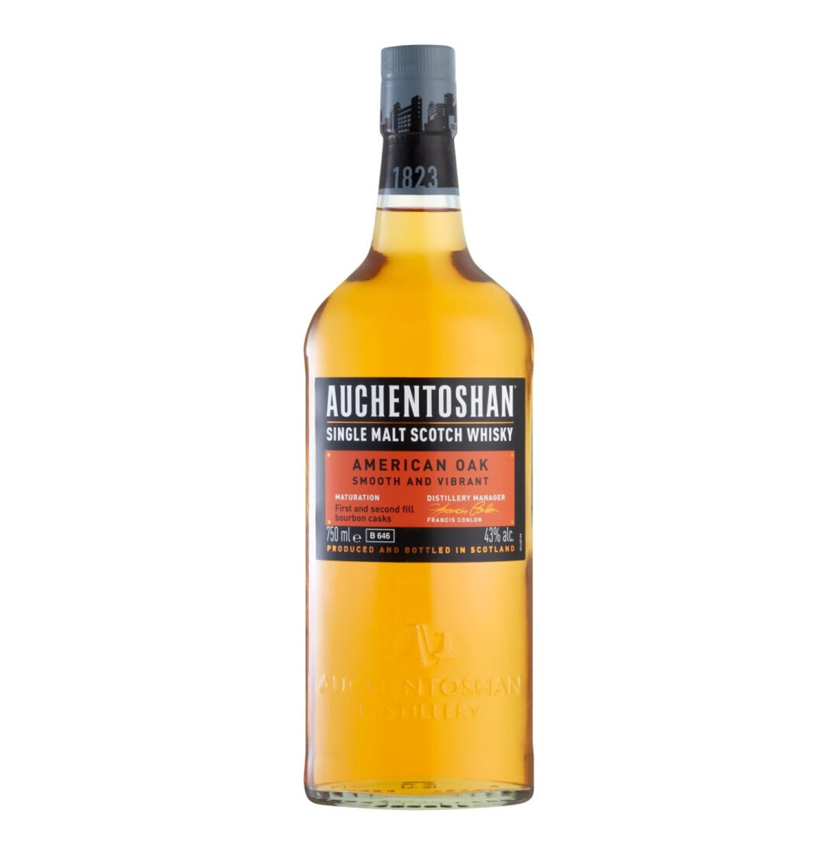 auchentoshan triple distilled american oak malt whisky (1 x 750 ml)