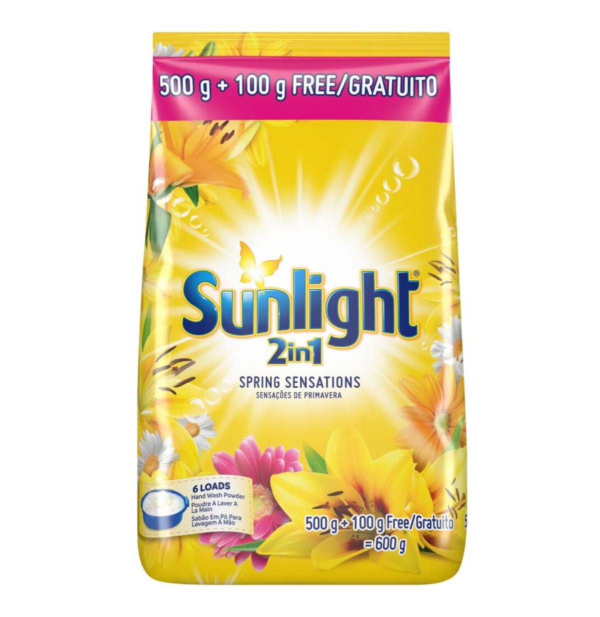 sunlight hand washing powder + 100g free (36 x 500g)