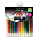 croxley create retractable wax crayons 12-pack assorted