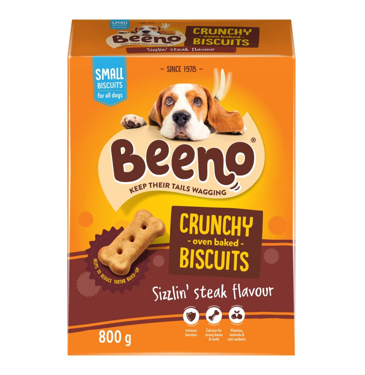 beeno dog biscuits 800g  steak small