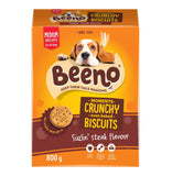 beeno dog biscuits 800g  steak medium