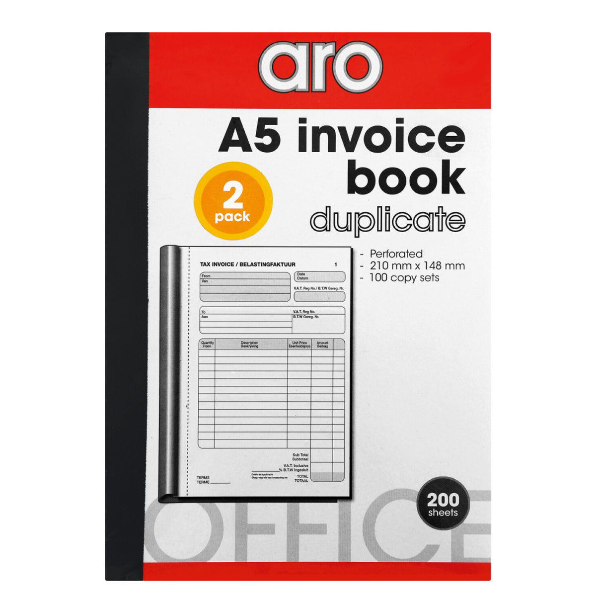 aro a5 pen carbon invoice duplicate books 2-pack
