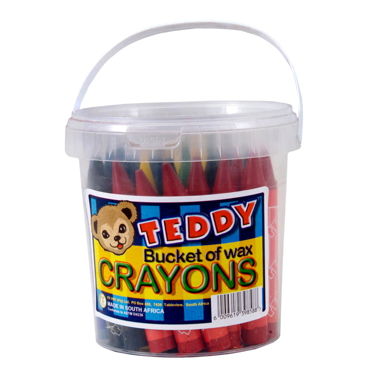 teddy 40 piece bucket of wax crayons