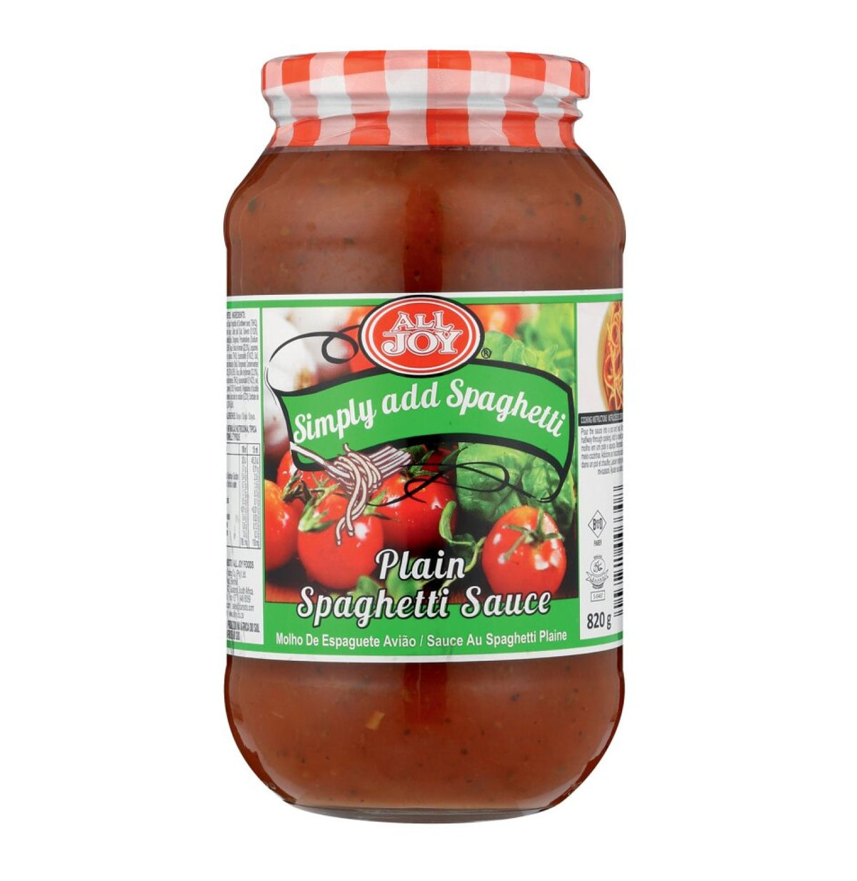 all joy 12 x 820g spaghetti sauce